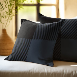 Coussin Buffalo noir et gris plaqué