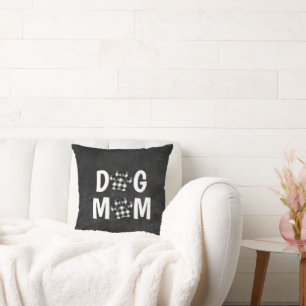 Coussin Buffalo Plaid DOG MOM Pawprints