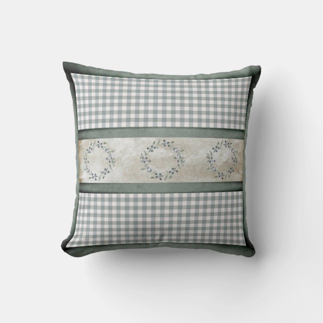 Coussin Buffle de couronnes vertes Plaid Vérifier assez (Recto)