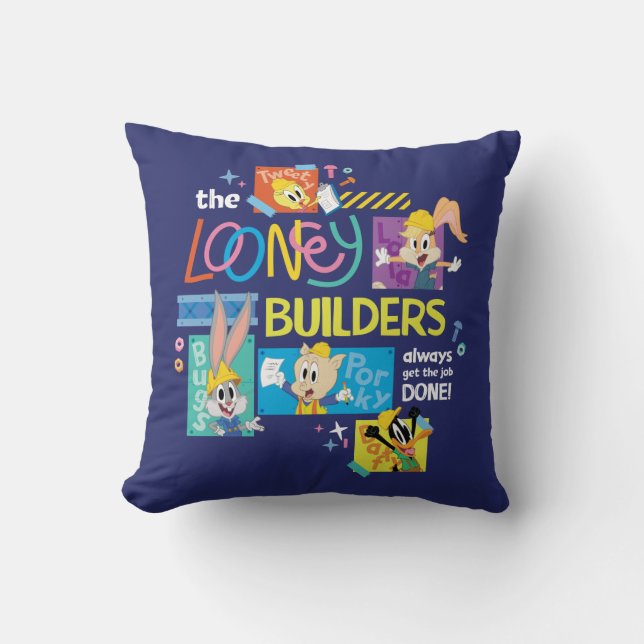 Coussin BUGS BUNNY BUILDERS™| The Looney Builders Collage (Recto)