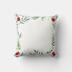 Coussin Bugs mignons et Feuilles Plantes