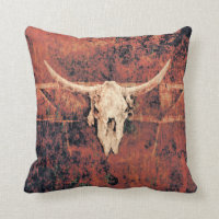 Bull Skull Western Pays Brown Black Rustic Art