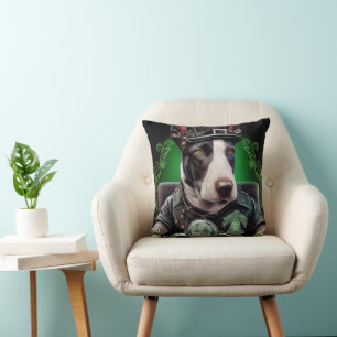 Coussin Bull Terrier Chien Conduite Vélo St. Patrick's Day