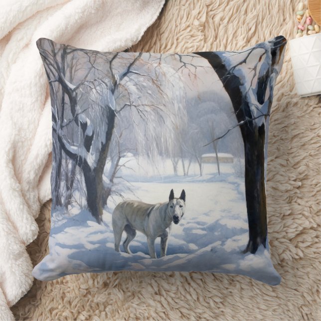 Coussin Bull Terrier Laisser neiger Noël (Couverture)