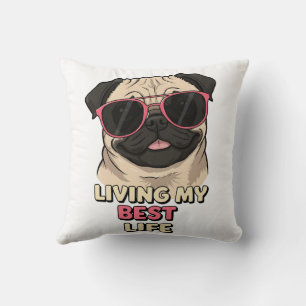 Coussin Bulldog Carlin Vibes Vivre Ma Meilleure Vie