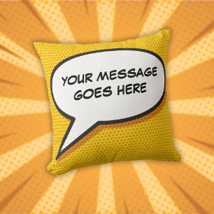 Coussin Bulle de dialogue personnalisée de bande dessinée