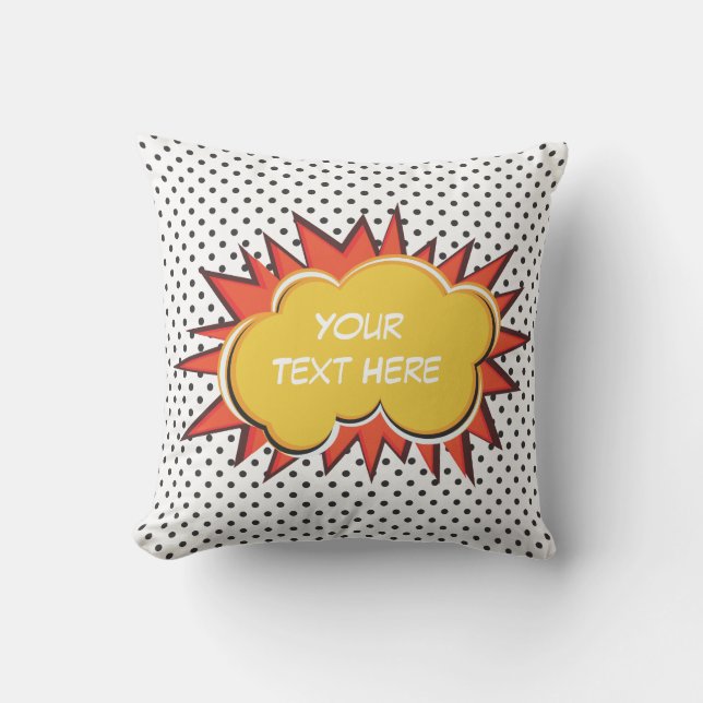 Coussin Bulle de texte personnalisée de l'explosion du liv (Recto)