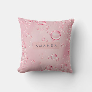 Coussin Bulle esthétique rose élégante personnalisée