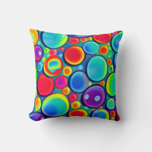 Coussin Bulles arc-en-ciel
