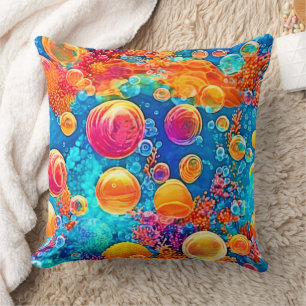 Coussin Bulles colorées de la barrière de corail