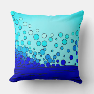 Coussin Bulles de l'eau bleue