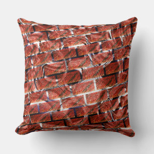 Coussin Bulles rouges sur effet de grille ou de brique ? M