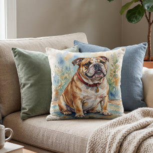 Coussin Bulleton adorable aquarelle