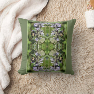 Coussin Bumble Bee On Purple Flower Close Up Abstrait