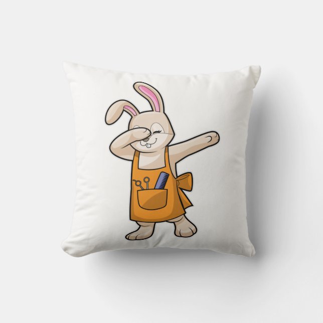Coussin Bunny comme coiffeur avec peigne et ciseaux (Recto)