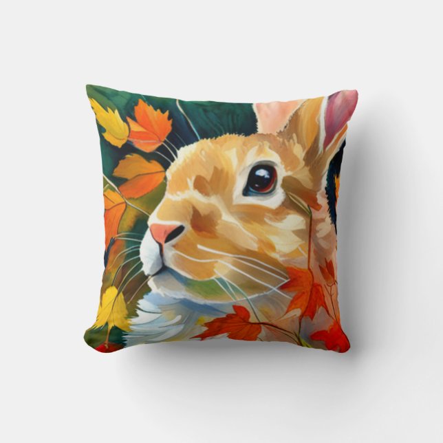Coussin Bunny d'automne (Recto)
