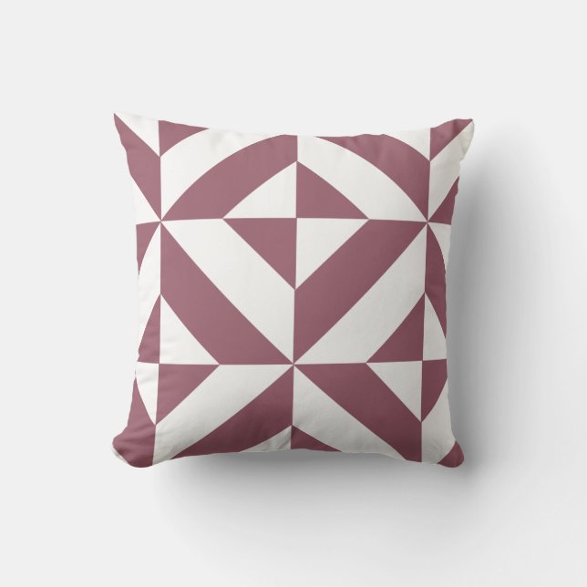 Coussin Burgandy Plum géométrique Déco Cube Motif (Recto)