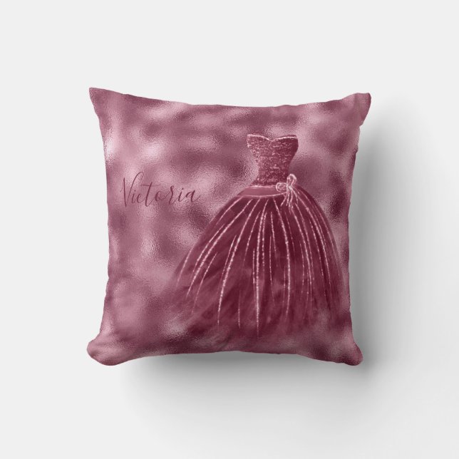 Coussin Burgundy Metallic Nom élégant Soir Gown (Recto)