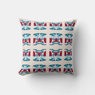 Coussin Burgundy Turquoise Bleu Blanc Ritué Sud-Ouest Look