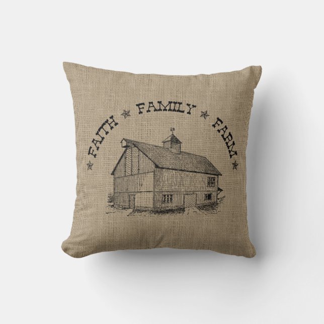 Coussin Burlap Barn (Recto)