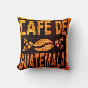 COUSSIN BURLAP CAFÉ SAC JETER DES COULEURS GUATEMALAN