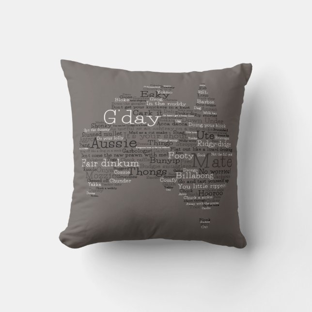Coussin Busfire Special Edition Aussie Slang Map (Recto)