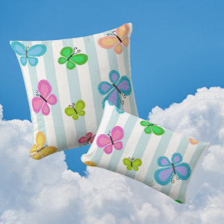 Coussin Butterfly Dreams Blue Stripe