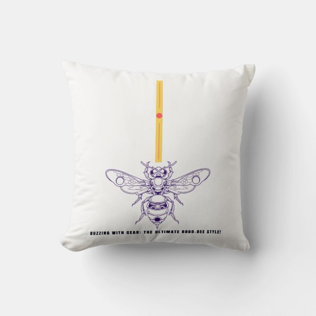 Coussin Buzzing with Gear : Robo-Bee Style! (Recto)