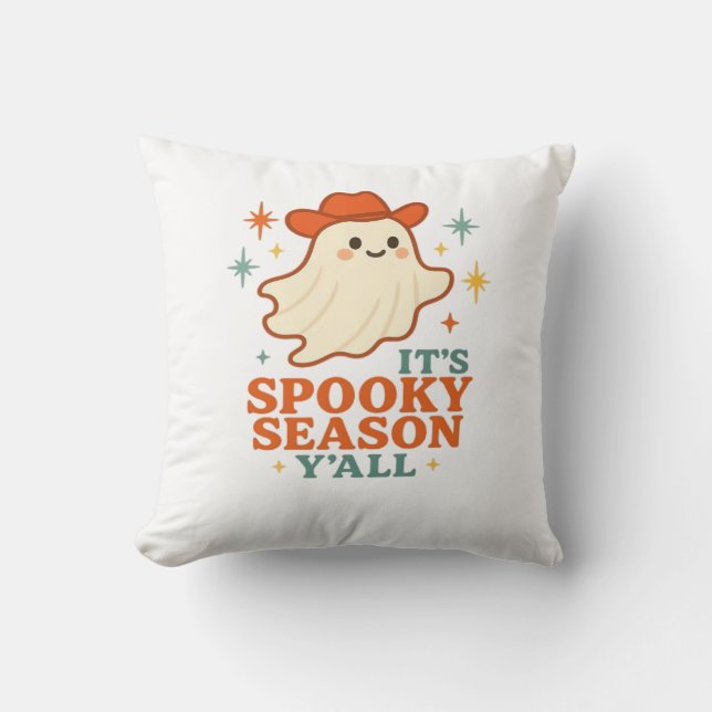 Coussin C’est la saison Éffrayante Y’all Cowboy Boo (Recto)