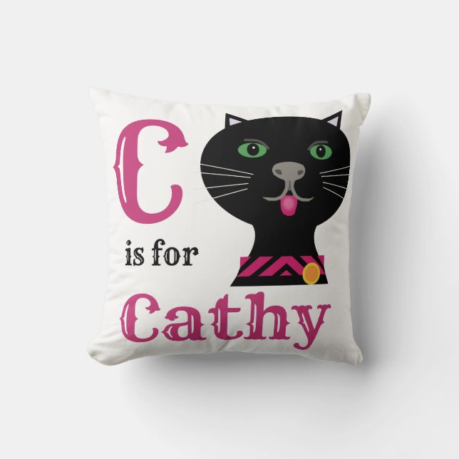 Coussin C est pour Cathy bébé fille  (Recto)