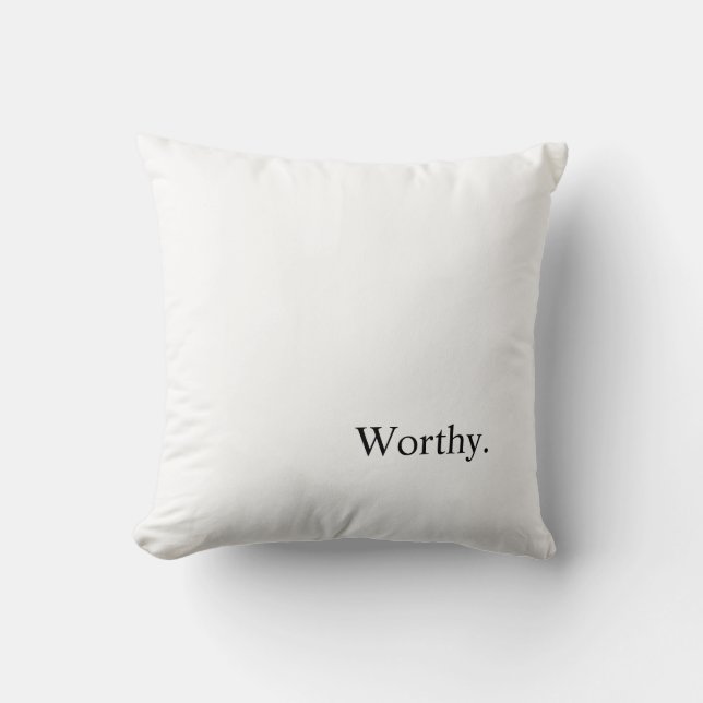 Coussin Ça vaut le coup. - Nettoyer le texte noir et blanc (Recto)