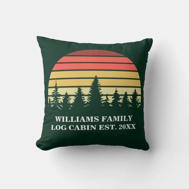 Coussin Cabine de coucher de soleil sur mesure Lake House  (Recto)