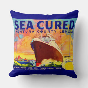 Coussin Câble de citrons de marque Sea-Cured étiquette