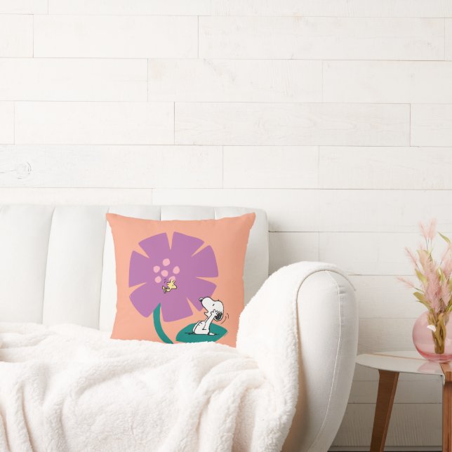 Coussin cacahuètes | Illustration de la nature Fleur pourp (Canapé)