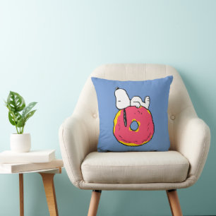 Coussin cacahuètes Snoopy Donut rose