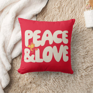 Coussin cacahuètes   Woodstock Peace & Love