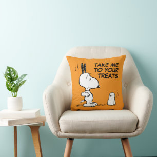 Coussin cacahuètes   Woodstock Scares Snoopy
