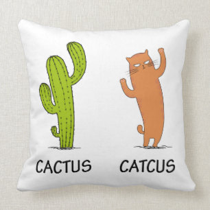 Coussin Cactus Catcus, Drôle cadeau de chat, Cactus & Amo