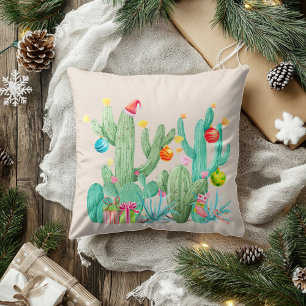 Coussin Cactus Désert Noël Décor Sud-Ouest