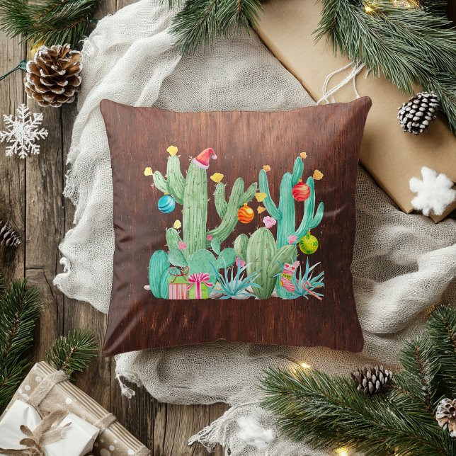 Coussin Cactus Désert Noël Southwest Western (Créateur téléchargé)