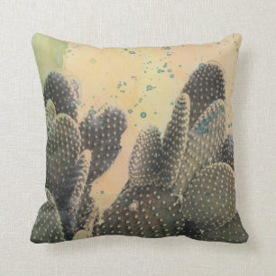 Coussin Cactus du désert   Plat vert