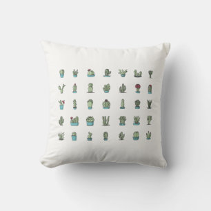 Coussin Cactus Plantes Succulentes Dessinées Botanique