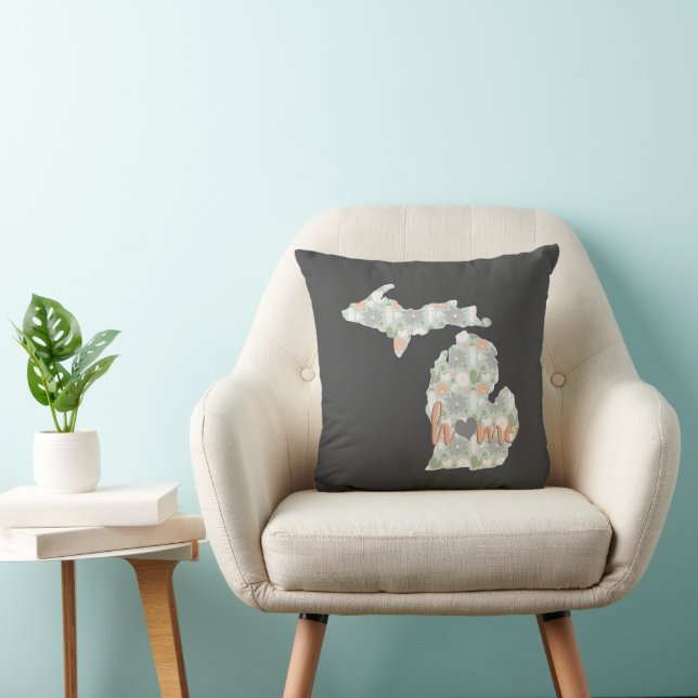 Coussin Cactus Rempli Michigan Silhouette Avec Maison (Chaise)