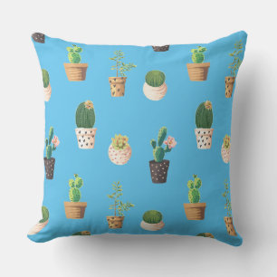 Coussin Cactus Succulents à Dessrt Vert dans les pots
