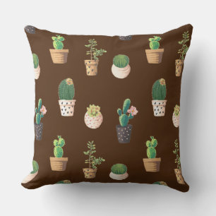 Coussin Cactus Succulents à Dessrt Vert dans les pots