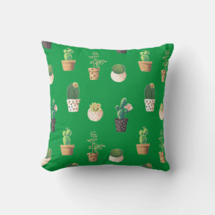 Coussin Cactus Succulents à Dessrt Vert dans les pots