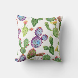 Coussin Cactus tropicaux : Aquarelle Motif sans couture