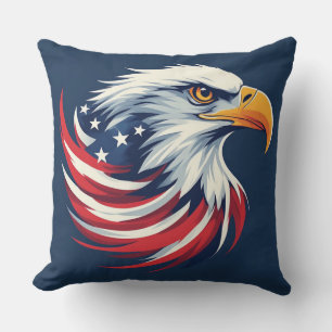 Coussin Cadeau Aigle américain pour lui – Œuvre d'art patr