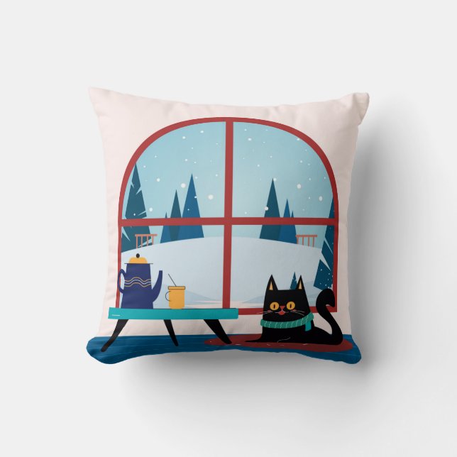 Coussin Cadeau Amoureux des chats - Custom Pet Photo Keeps (Recto)