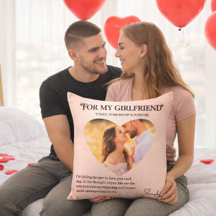 Coussin Cadeau d'amour de couple pour la Saint-Valentin, a